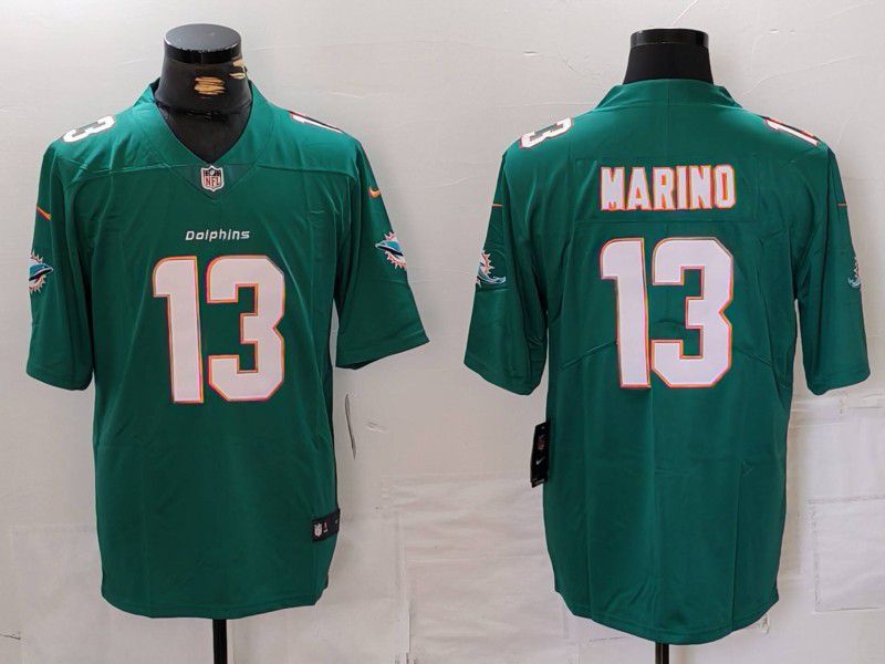 Men Miami Dolphins #13 Marino Green Second generation 2024 Nike Limited NFL Jersey style 1